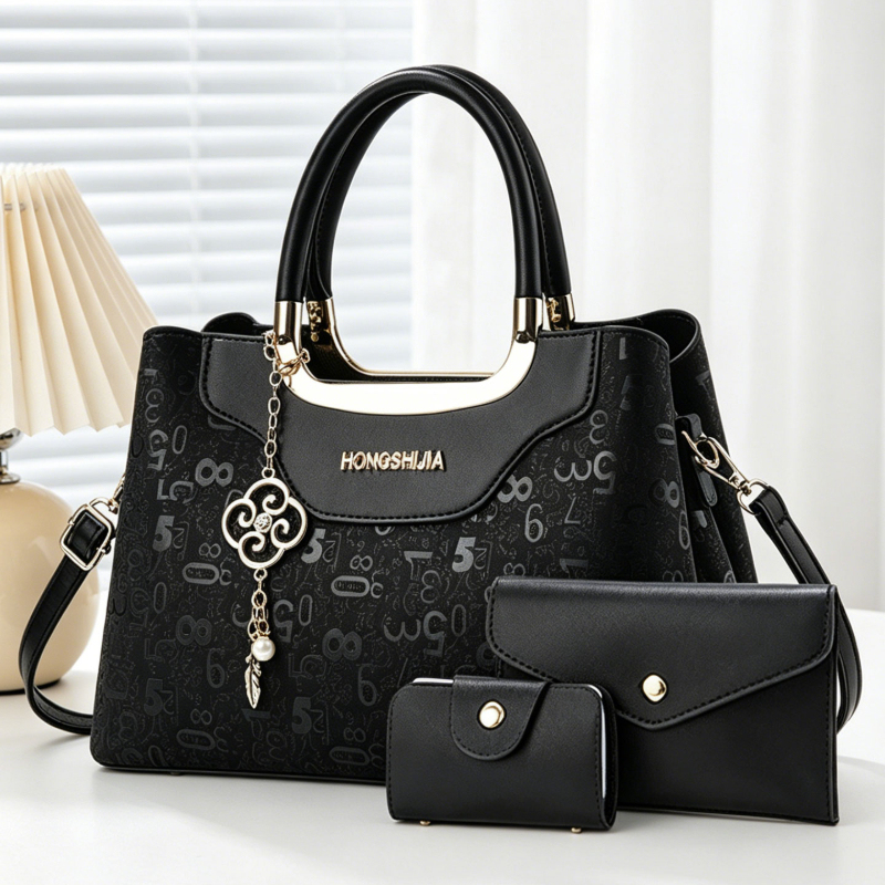 Luxury Bags Casual - 3-teiliges Modisches Damen-Handtaschenset, Leicht Luxuriöse Digital-Bedruckte