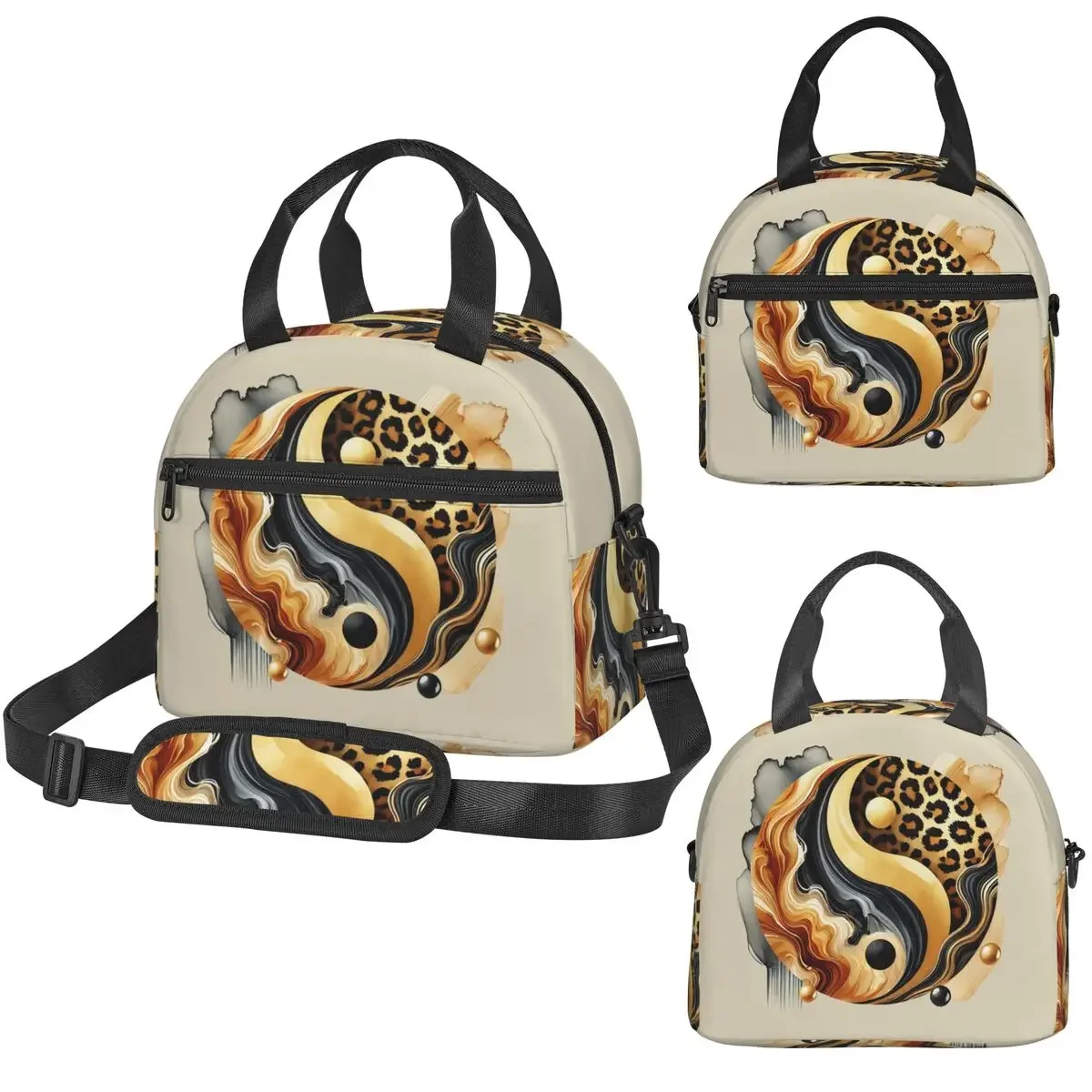 Luxury Bags For Kids - Leopard Yin Yang Luxus-Goldmarmor-Balance-Design Isolierte Lunchtasche