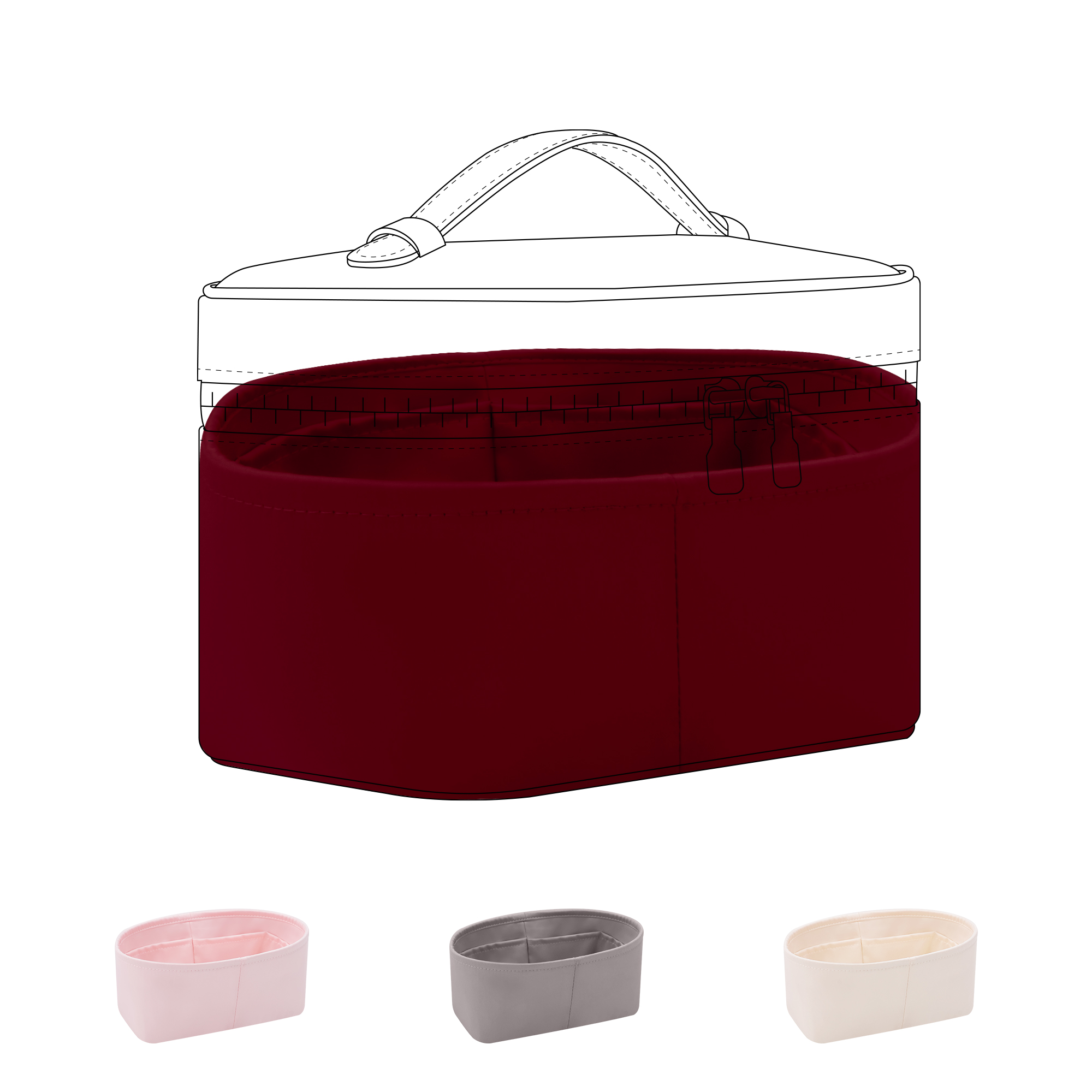 Luxury Bags Lv - DGAZ Seiden-Taschenorganizer-Einsatz für LV Nice Bag,