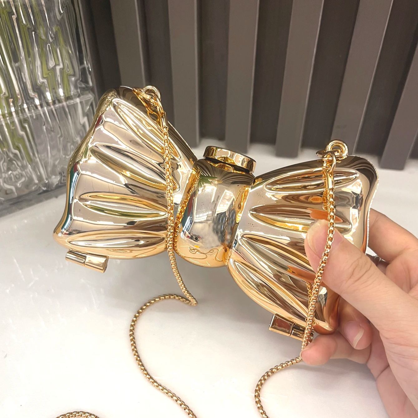 Luxury Bags Reseller - Goldene Abendtasche, Geldbörsen und Handtasche, luxuriöse