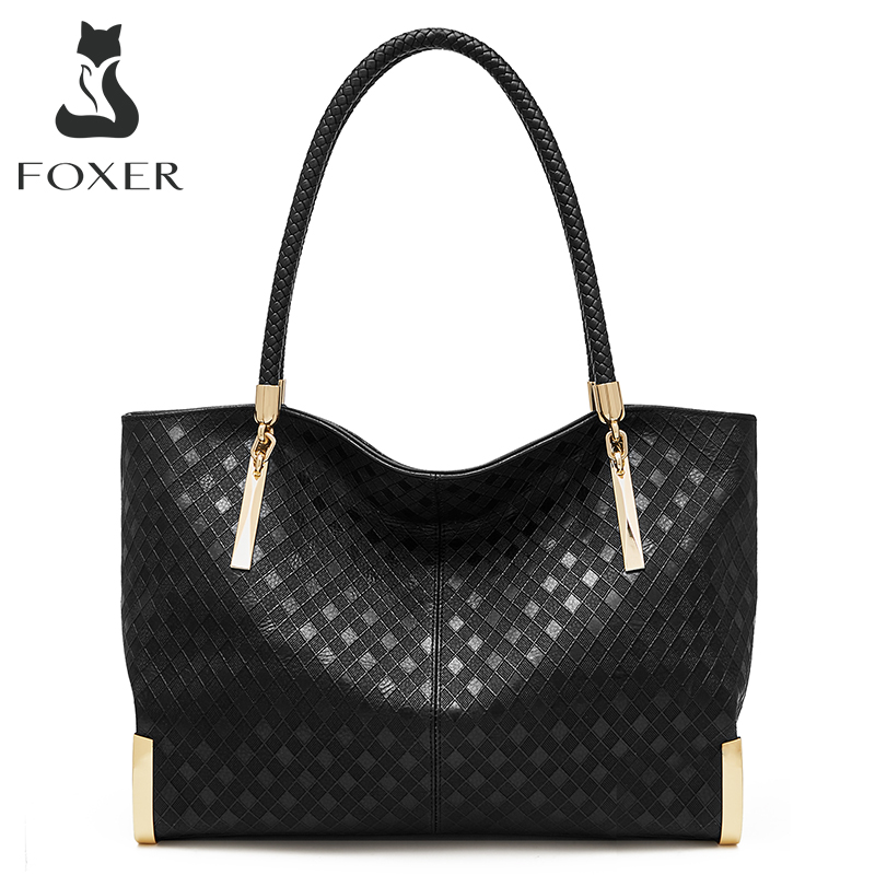 Luxury Quilted Bags - FOXER Damenhandtasche aus echtem Leder, elegantes