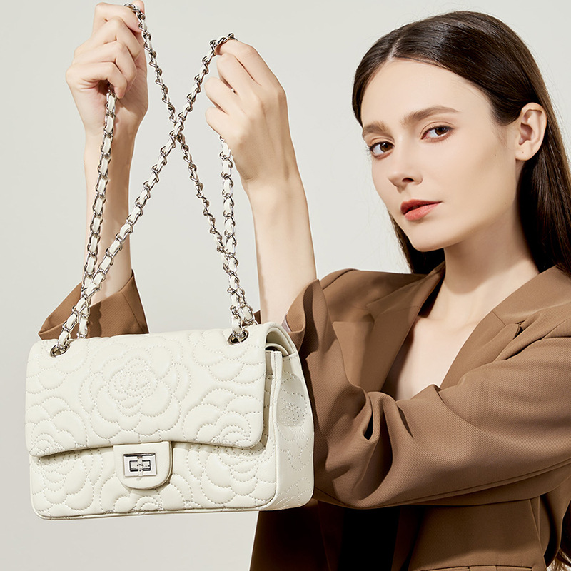 Luxury Quilted Bags - Top Grain Highland Lammfell Umhängetasche Echtes