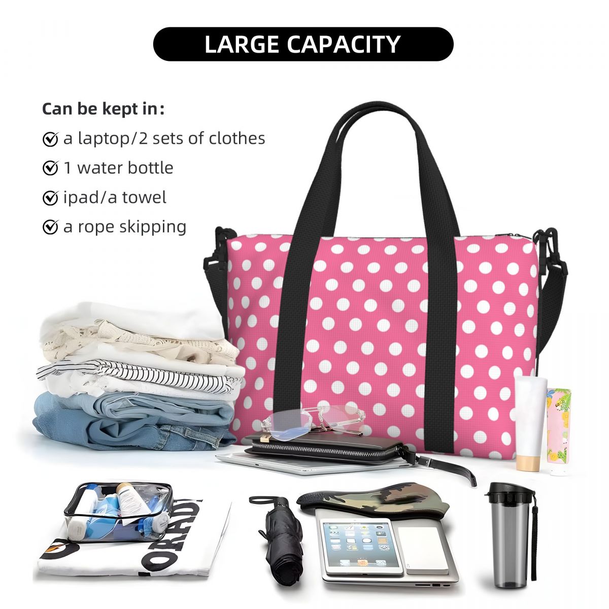 Rosa gepunktete Tragetasche, g – Luxury Bags Luggage Bewertung und Preis