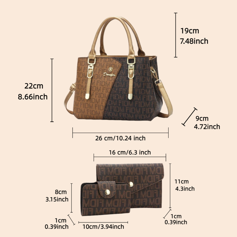 3-teiliges Damen-Taschenset, l – Luxury Bags Casual Bewertung und Preis