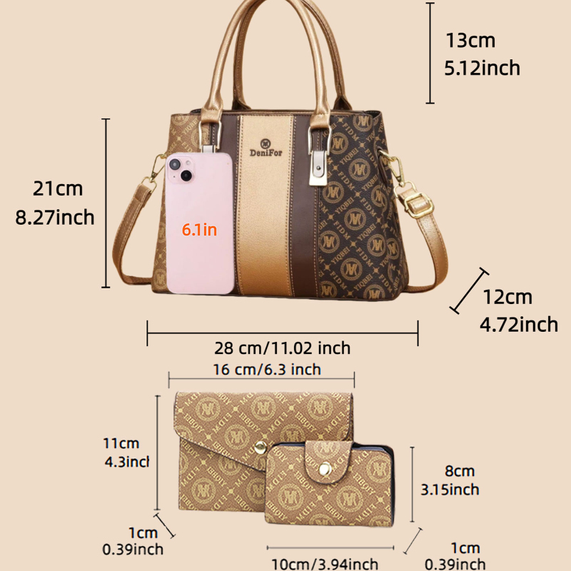 3-teiliges Set Damenhandtasche – Luxury Bags Casual Bewertung und Preis