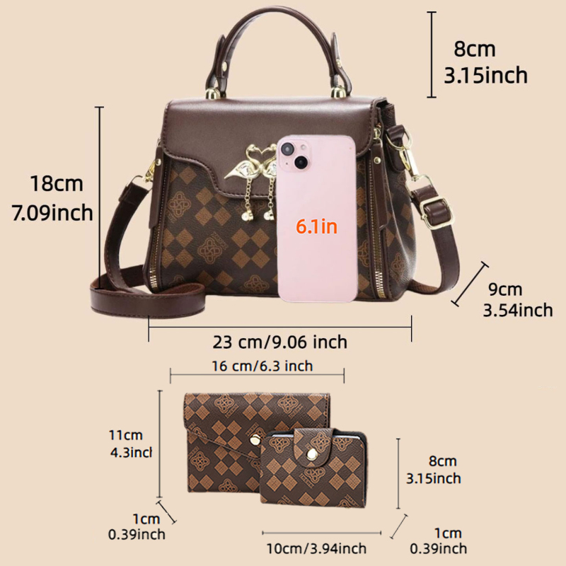 3-teiliges Damen-Taschenset, l – Luxury Bags Casual Bewertung und Preis