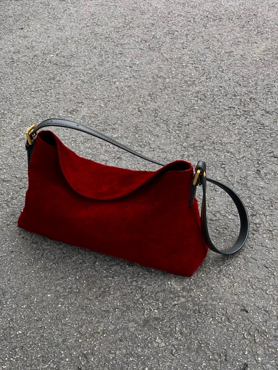 Mode Rot Wildleder Eine Schult – Luxury Bags Sale Bewertung und Preis